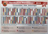Apotheken Notdienst 2024 für Grevesmühlen, Klütz und Boltenhagen